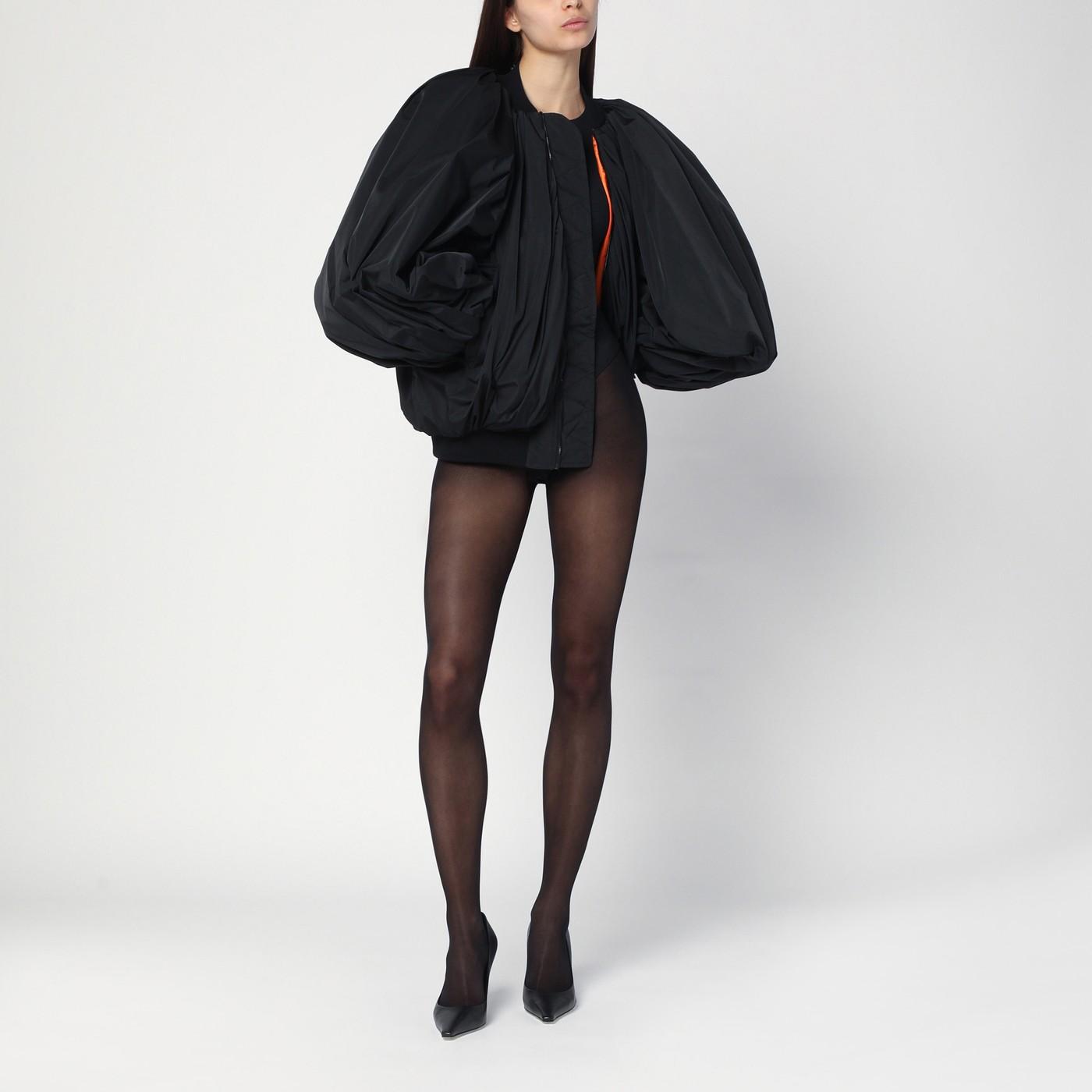 ブルゾン BALENCIAGA Draped Bomber\n\nTECHNICAL MICRO FAILLE Balenciaga Draped black bomber jacket in technical micro