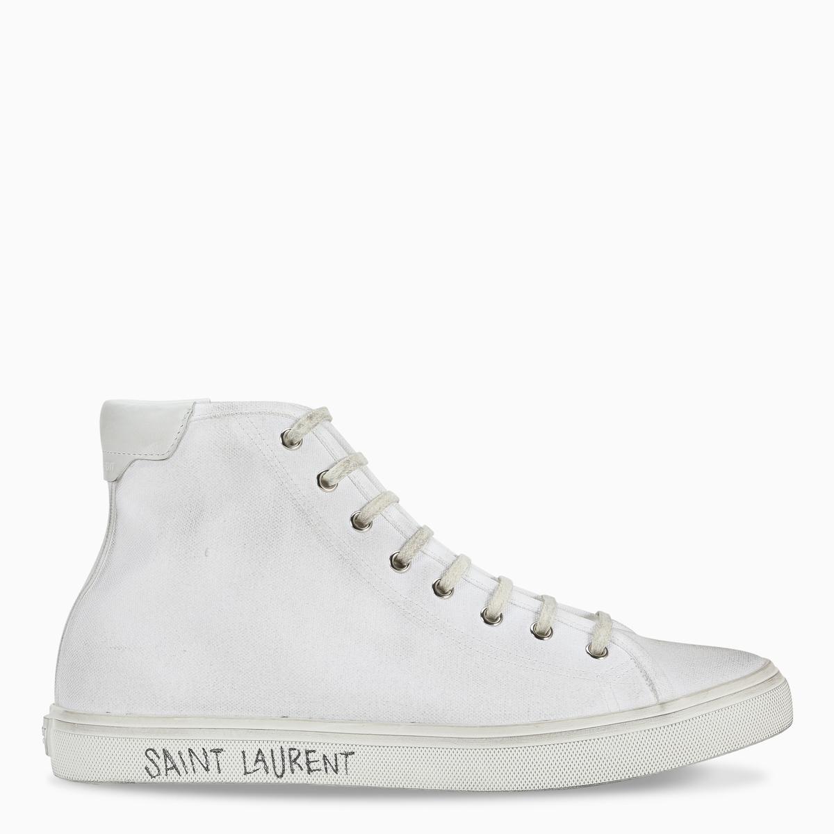 Saint Laurent Cotton White Malibu High-top Sneakers for Men - Save 45%