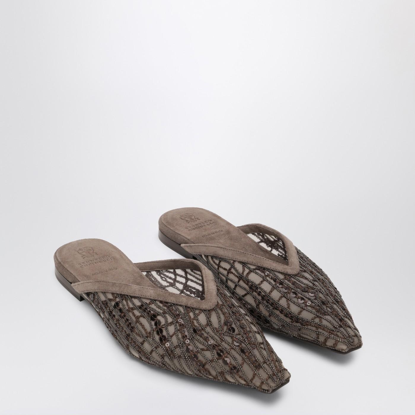 バレエシューズ BRUNELLO CUCINELLI Glistening abstract embroidery suede Brunello Cucinelli Glistening Abstract Embroidery Suede