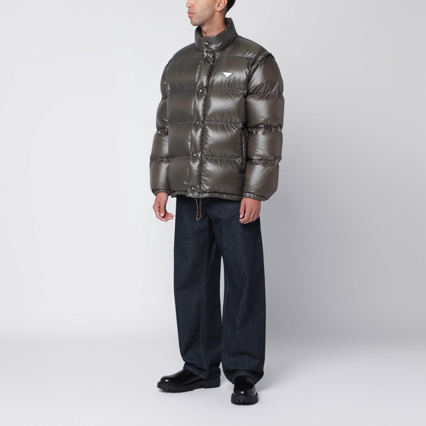 Prada Camouflage Re-Nylon Down Jacket in Grey for Men | Lyst UK
