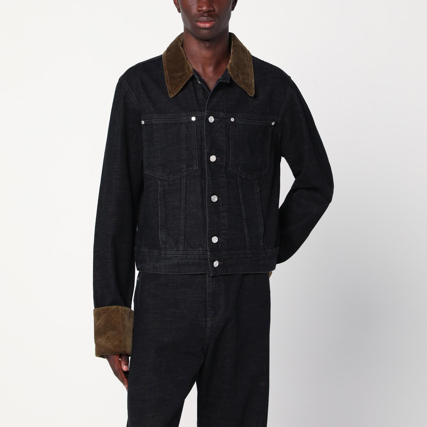NAMACHEKO Denim Jacket With Velvet Trim in Black for Men | Lyst