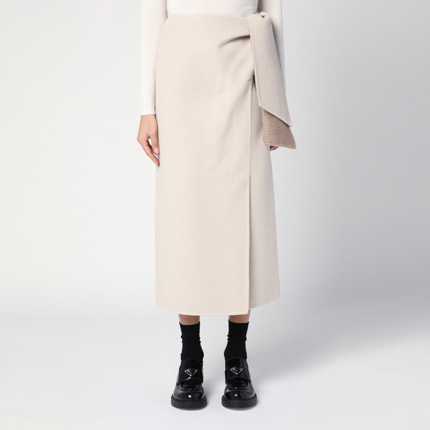 スカート Max Mara Beige wool and cashmere midi skirt Max Mara Beige Wool And Cashmere Midi Skirt in Natural | Lyst