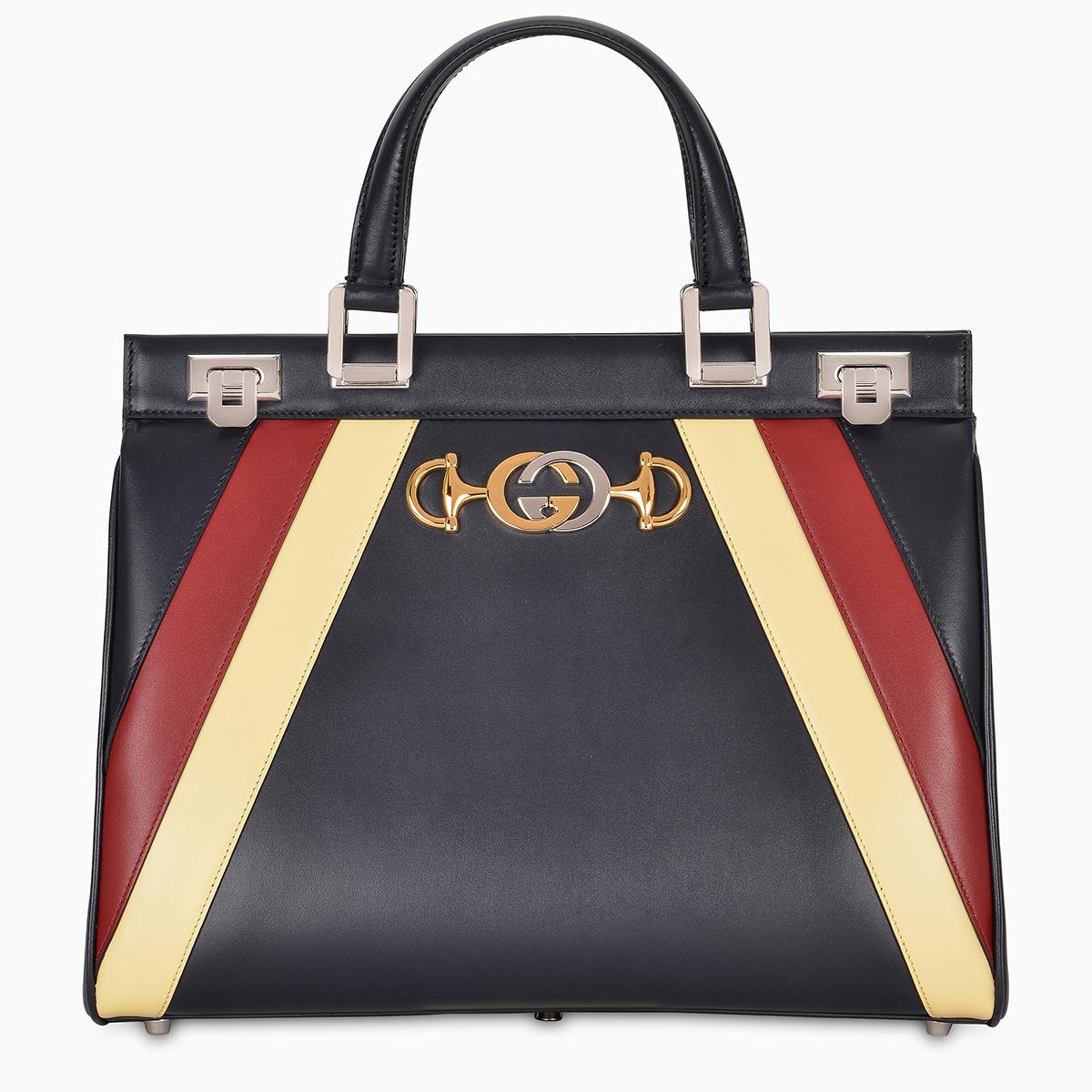 Gucci Zumi Top Handle Bag Small Leather Blue Lyst