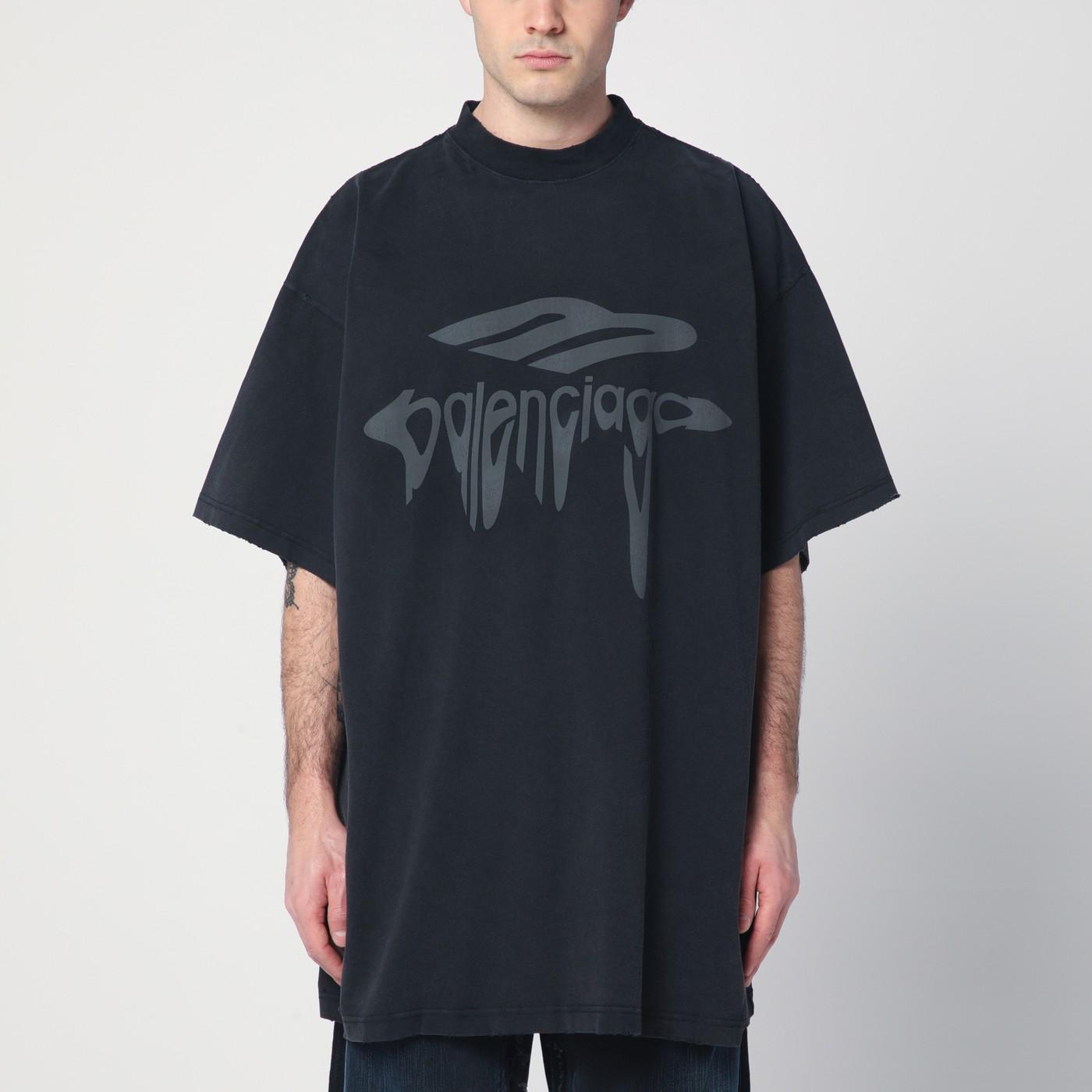 Tシャツ・カットソー BALENCIAGA 3B LIQUIFIED COTTON T-SHIRT Balenciaga 3B Liquided Tシャツ | ブラック | FARFETCH JP