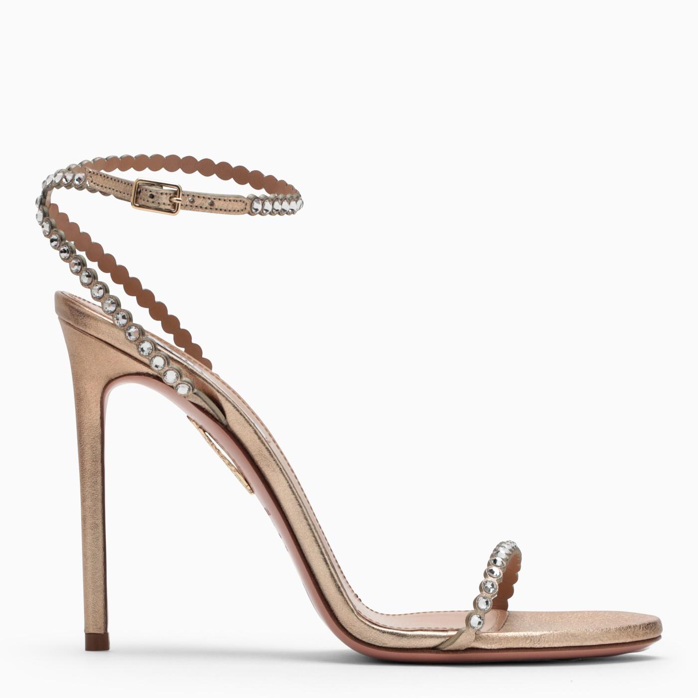 Aquazzura Bronz Mini-tequila Sandal 105 in Metallic Lyst UK