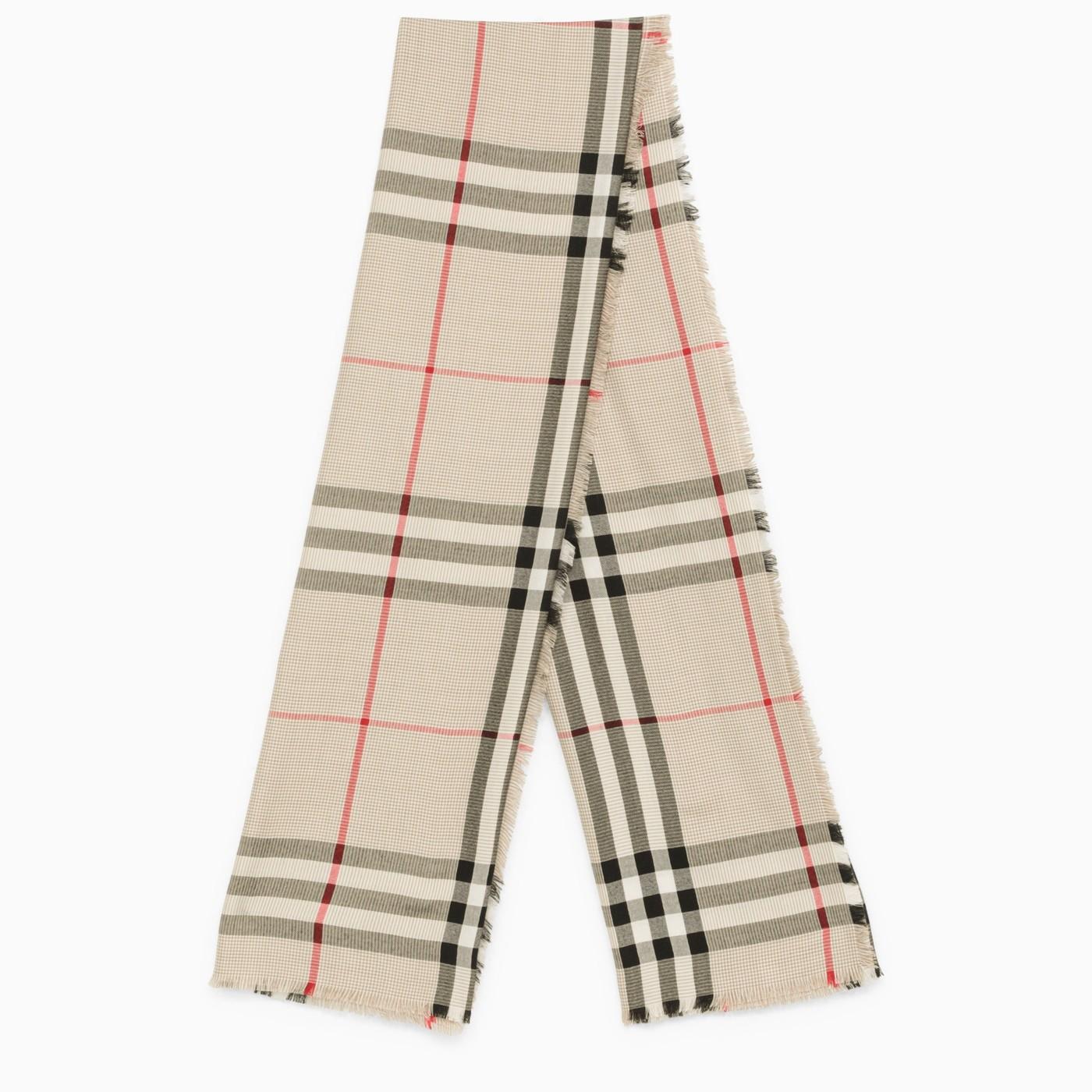Burberry Vintage Check Scarf in Natural | Lyst
