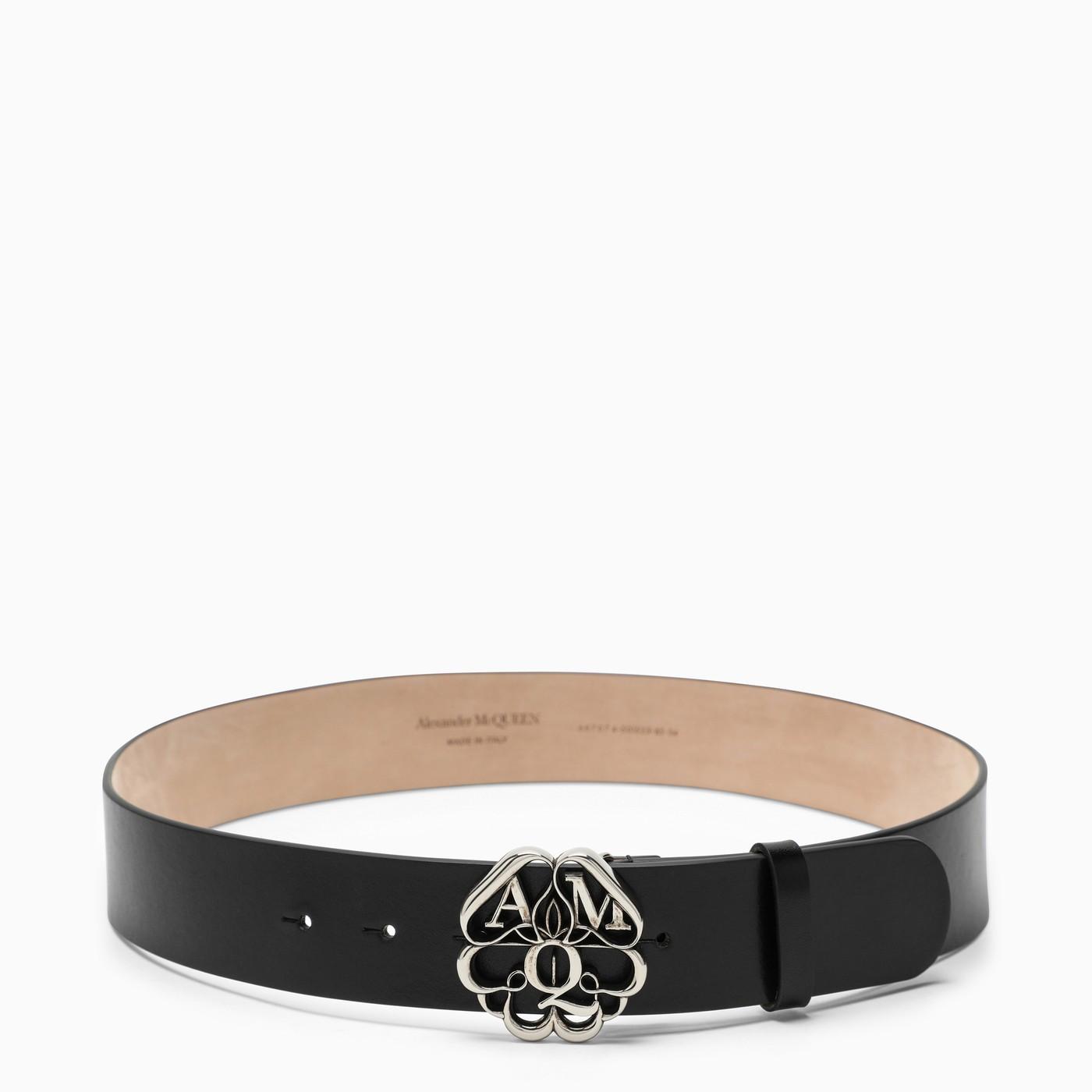 Alexander McQueen Seal Logo Belt in Black Lyst