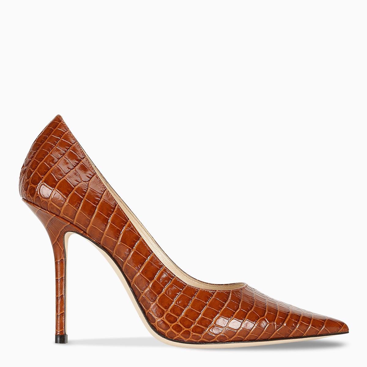Jimmy Choo Love Croc-embossed Leather Pumps in Tan (Brown) - Save 63% - Lyst