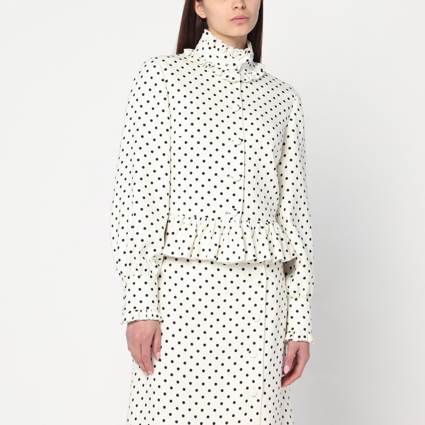 ジャケット Valentino White single-breasted jacket with black polka dots Valentino - Black & White Polka Dot Jacket | Mitchell Stores