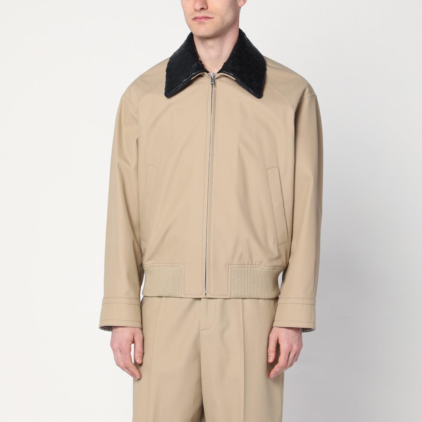 ジャケット Bottega Veneta beige Jacket with Stand Collar Bottega Veneta Beige Bonded Jacket Bottega Veneta