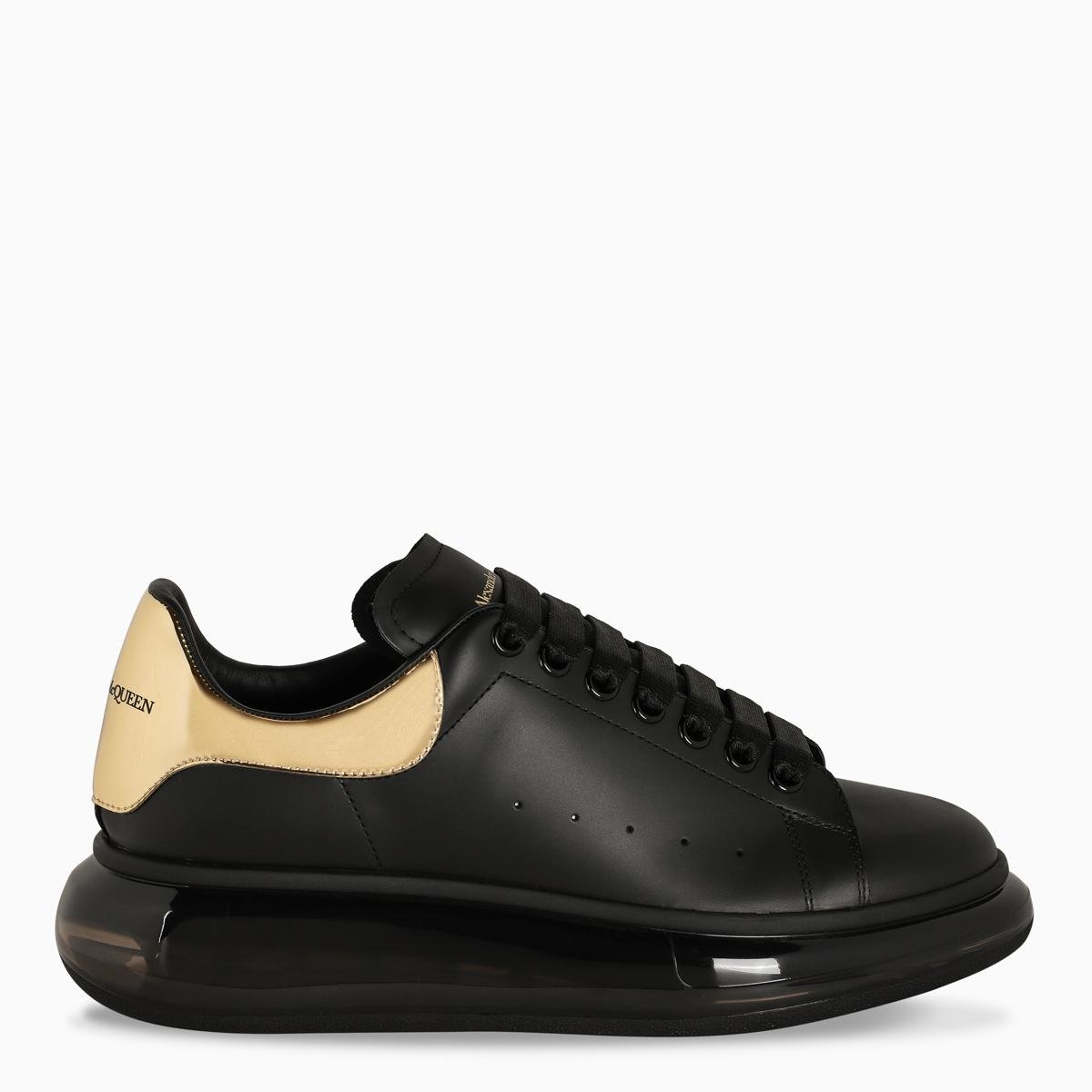 Alexander McQueen Oversized Leather Sneakers Black/gold for Men