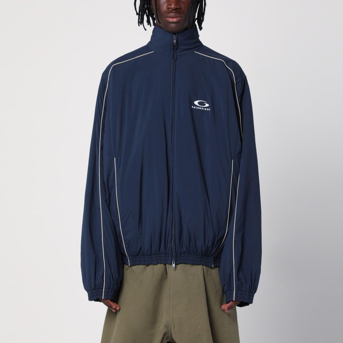 Balenciaga Loop Sports Icon Navy Tracksuit Jacket in Blue
