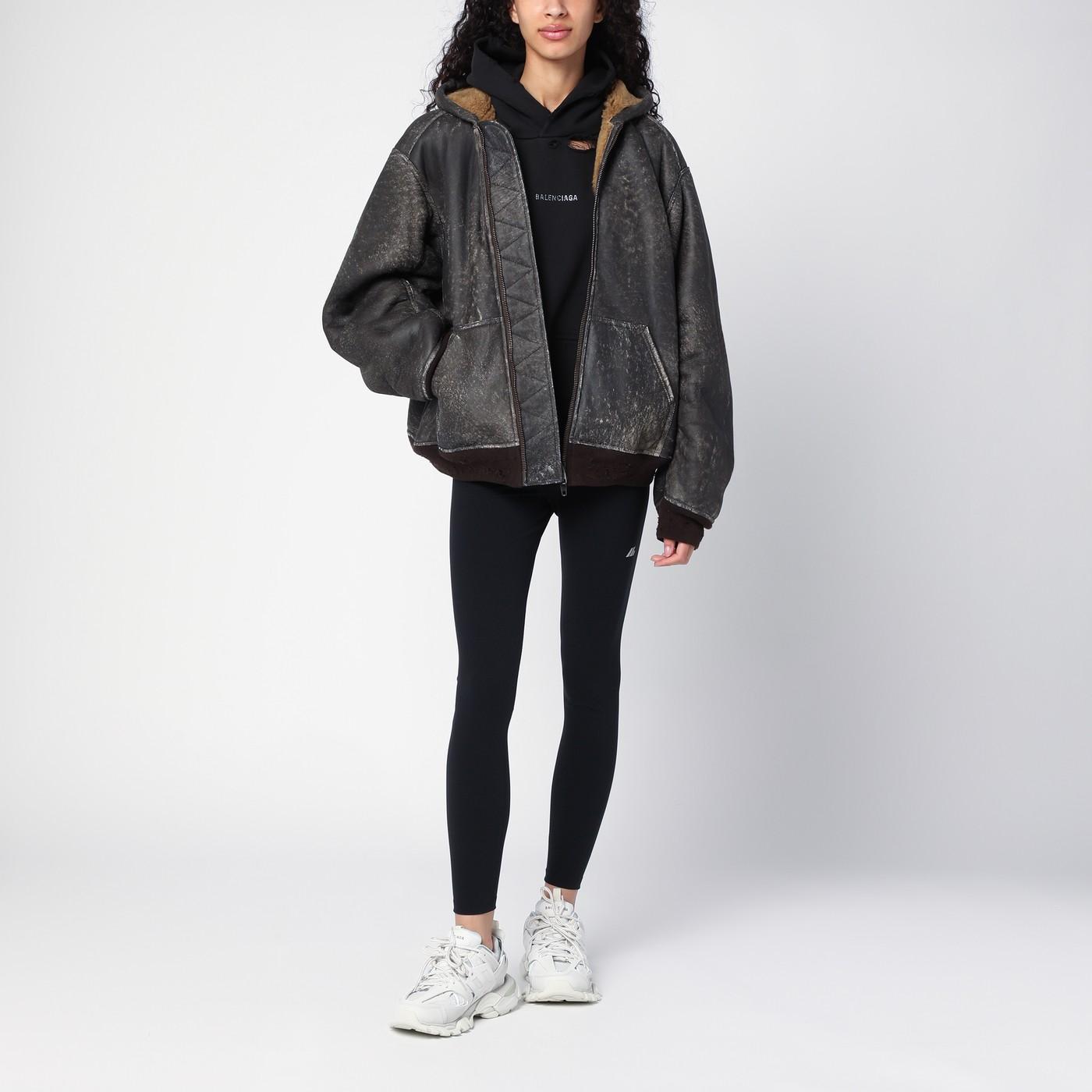 Balenciaga fluffy logo zip up jacket hotsell