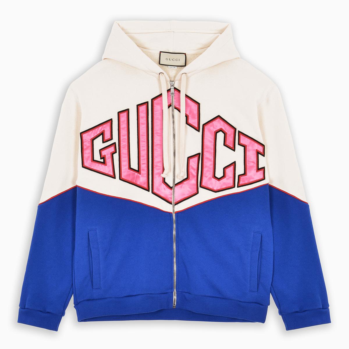 Gucci Cotton Game Sweatshirt in Natural/Navy/Red (Blue) for Men - Lyst