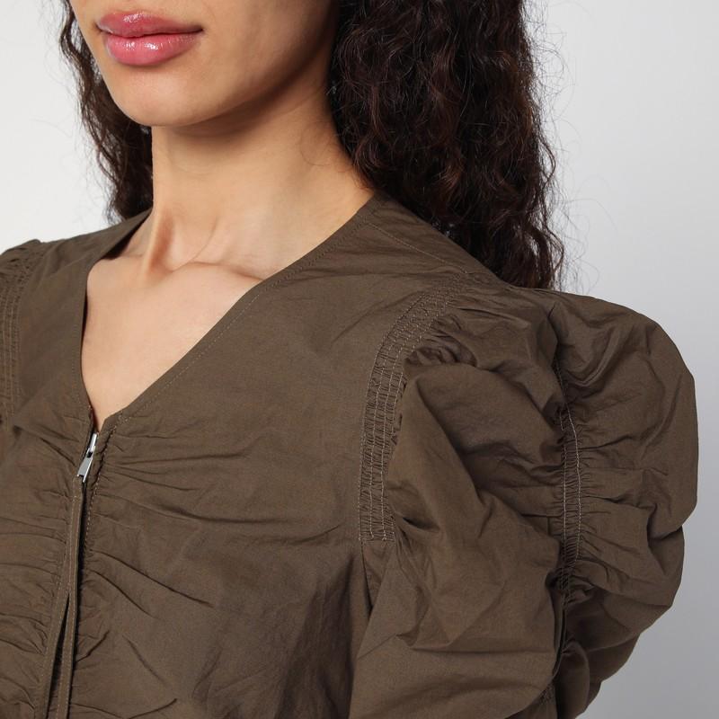 ワンピースその他 ISABEL MARANT Etoile Briali mini dress with green khaki zip Isabel Marant Briali Mini Dress With Khaki Zip in Green