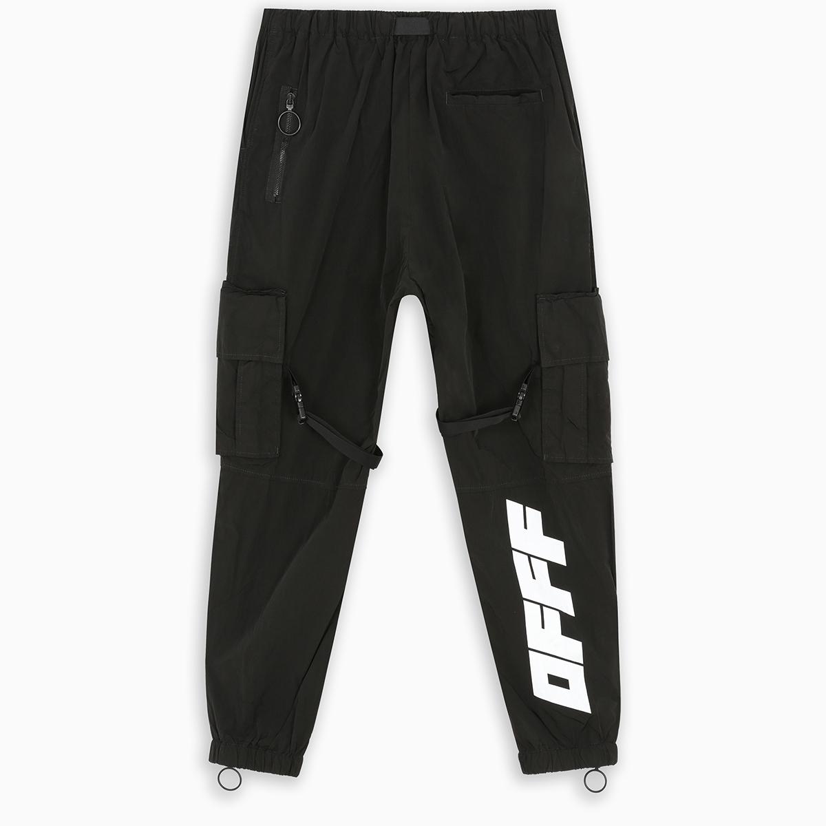 off white nylon pants