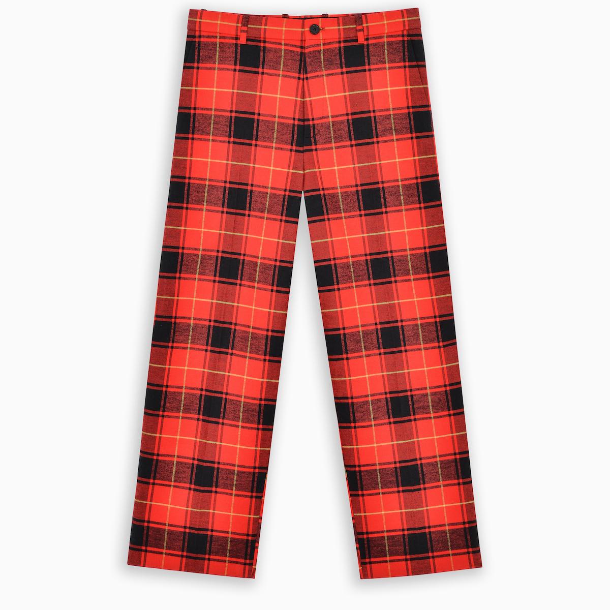 red and black tartan trousers men's