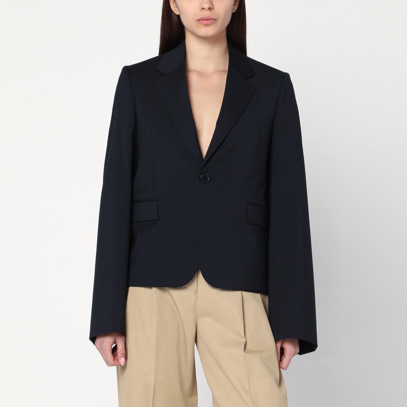 ジャケット LOEWE NAVY BLUE SINGLE-BREASTED JACKET IN WOOL Loewe Navy Single-breasted Jacket In Wool in Blue | Lyst