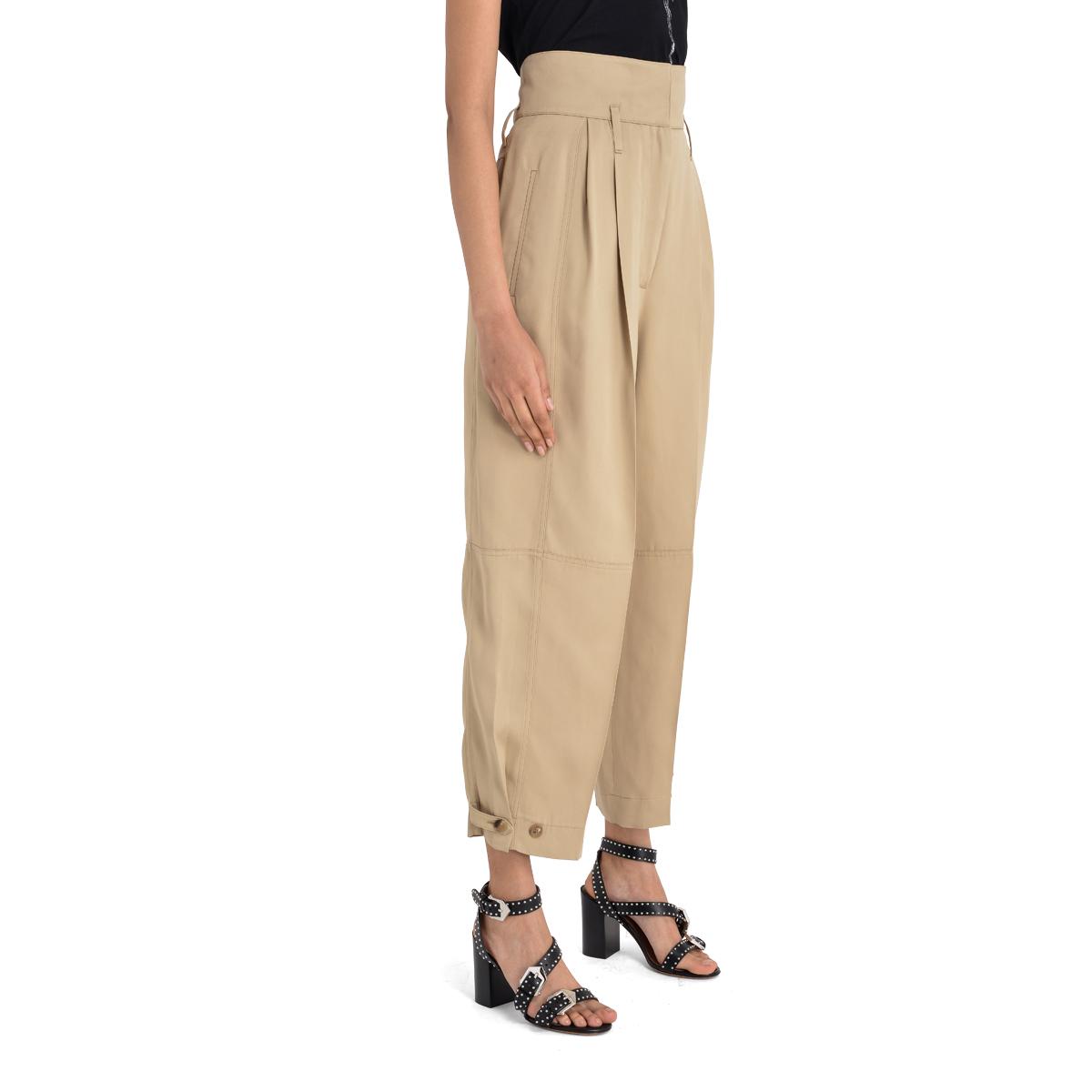 high waisted beige cargo pants