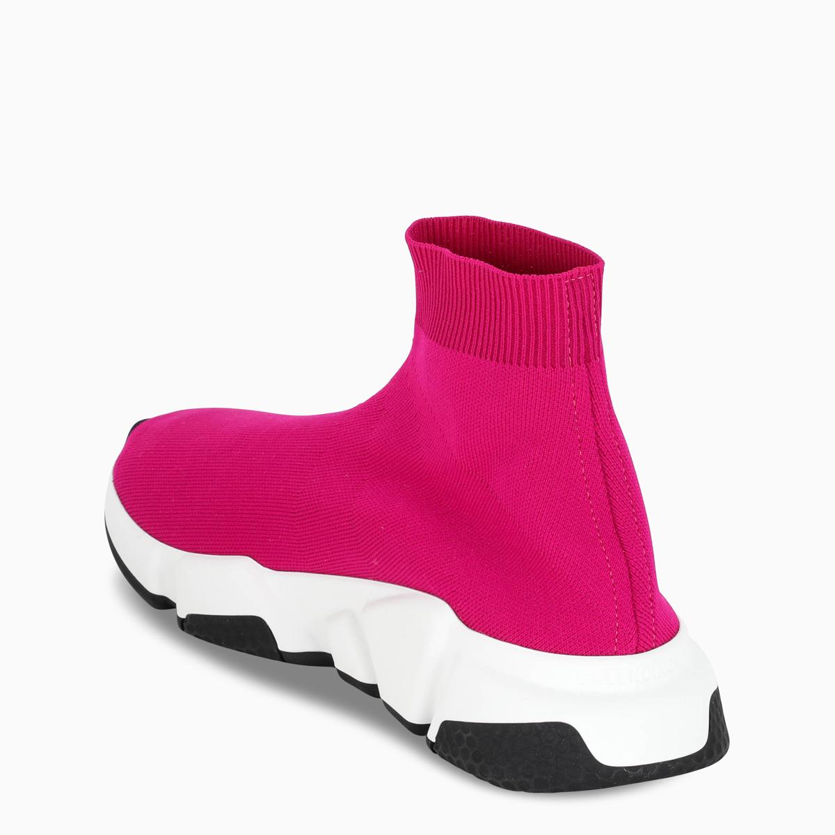 Speed Knitted High-top Trainers in Pink 