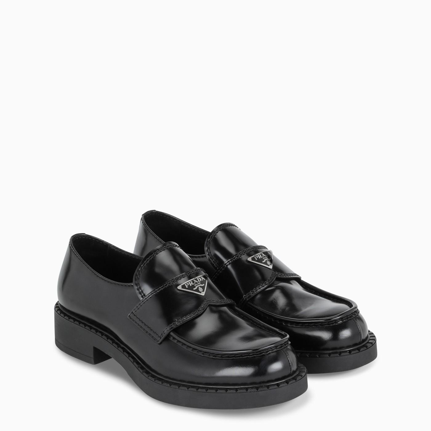Prada Brushed Leather Loafer in Black for Men | Lyst