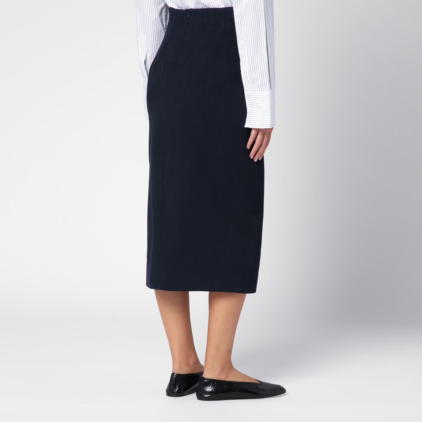 スカート Margaux Lonnberg Navy blue wool-blend Marlo skirt Margaux Lönnberg Women's Blue Wool-blend Marlo Skirt | ShopSimon