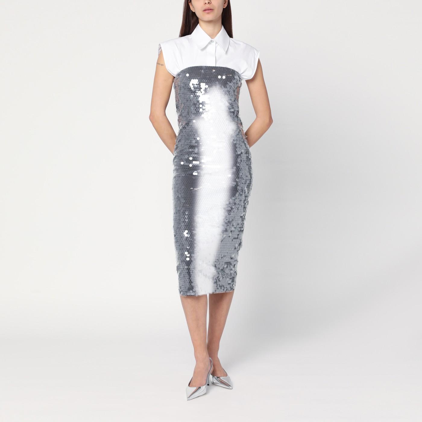 ワンピース Sportmax Midi Dress With Gradient Sequin Effect Sportmax Midi Dress With Gradient Sequin Effect in Blue | Lyst