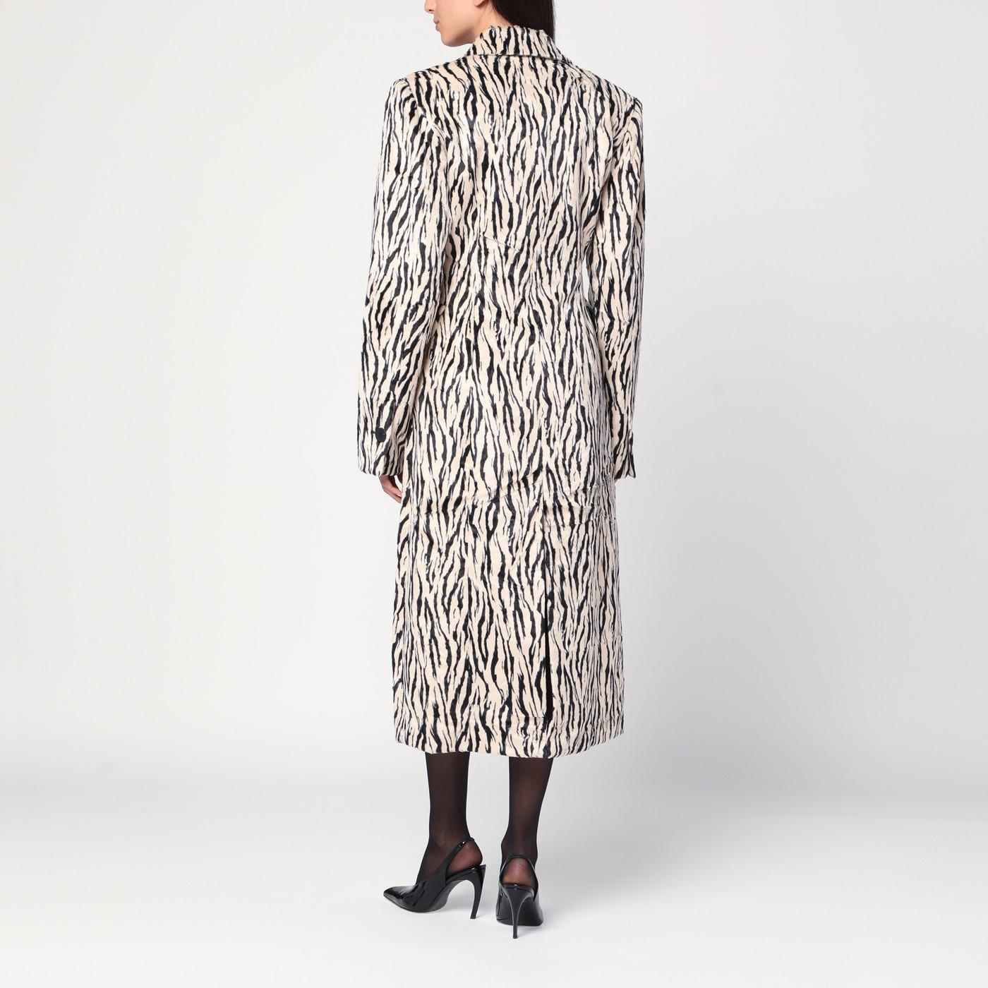 ムートン・ファーコート ROTATE BIRGER CHRISTENSEN PRINTED FAUX FUR COAT ROTATE Birger Christensen PRINTED FAUX FUR COAT Black/White