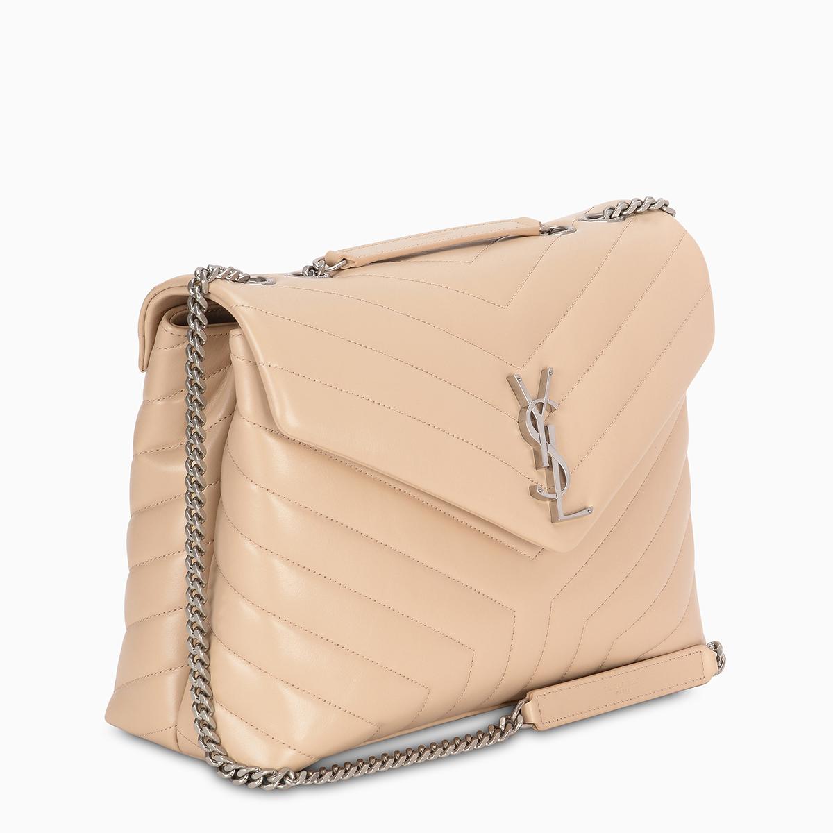 Saint Laurent Nude Medium Loulou Bag in Natural | Lyst