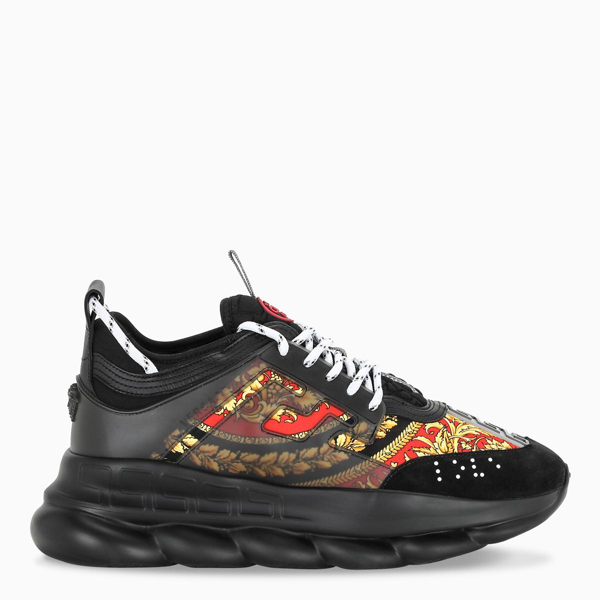 Versace Black Barocco Chain Reaction Sneakers for Men | Lyst