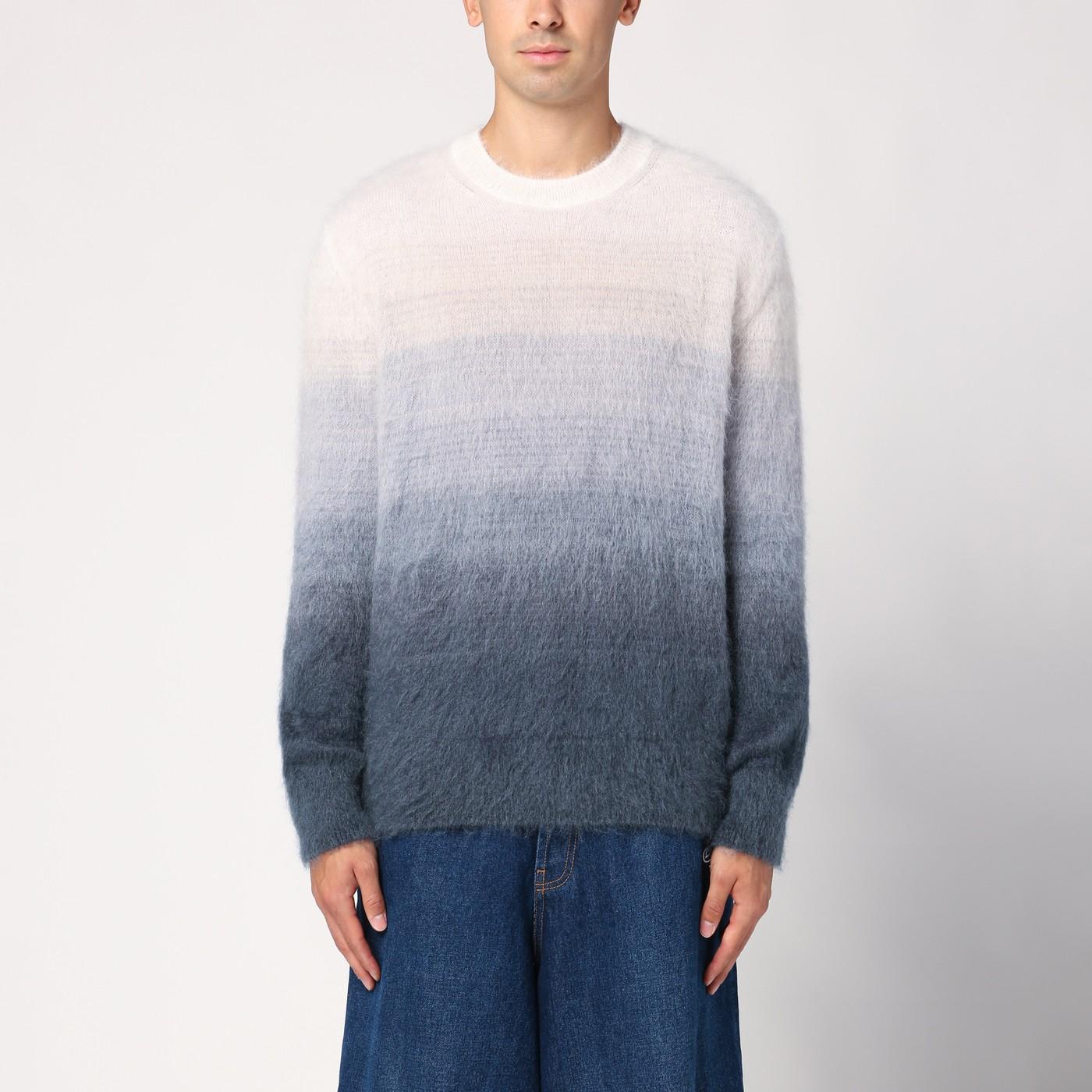 Off-White c/o Virgil Abloh Shaded Jumper In Mohair Blend in Blue