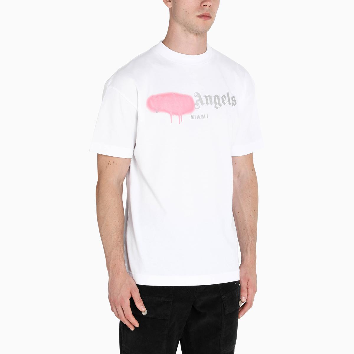 Palm Angels Pink Spray Paint Miami T-shirt in White for Men Lyst UK