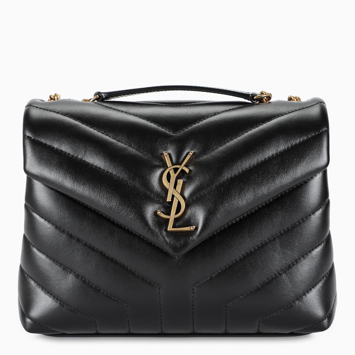 Saint Laurent Black/gold Small Ysl Loulou Bag