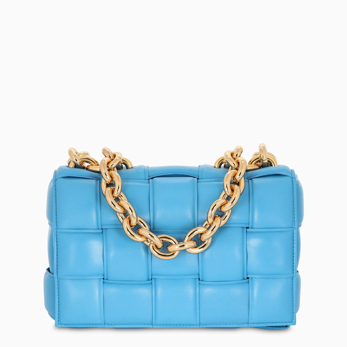 blue chain bag