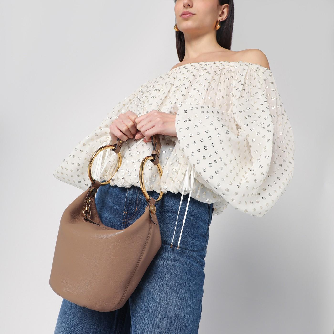 Chloé Chloã Small Woodrose Leather Bracelet Bag in Brown | Lyst