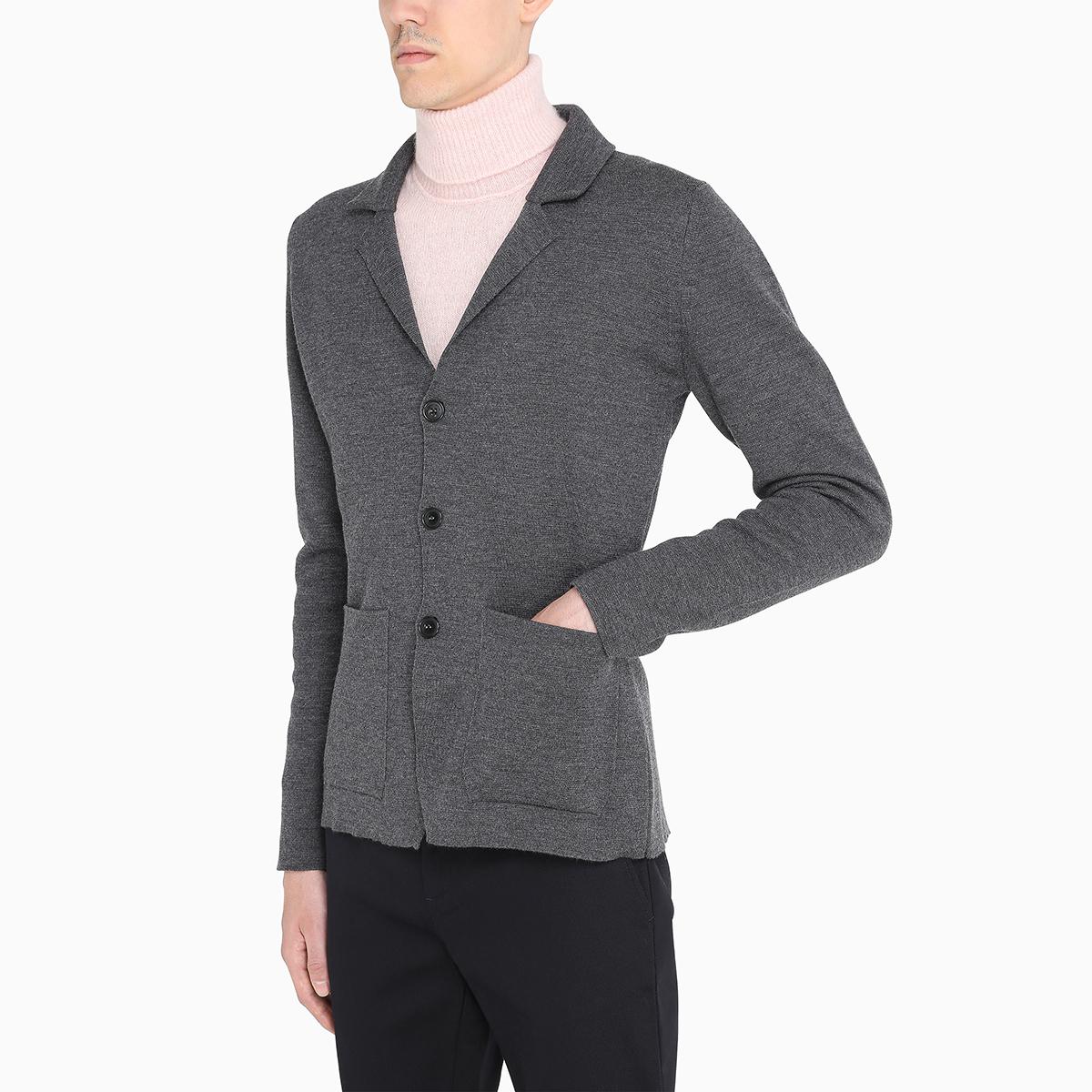 Roberto Collina Wool Grey Long Cardigan in Gray for Men - Lyst