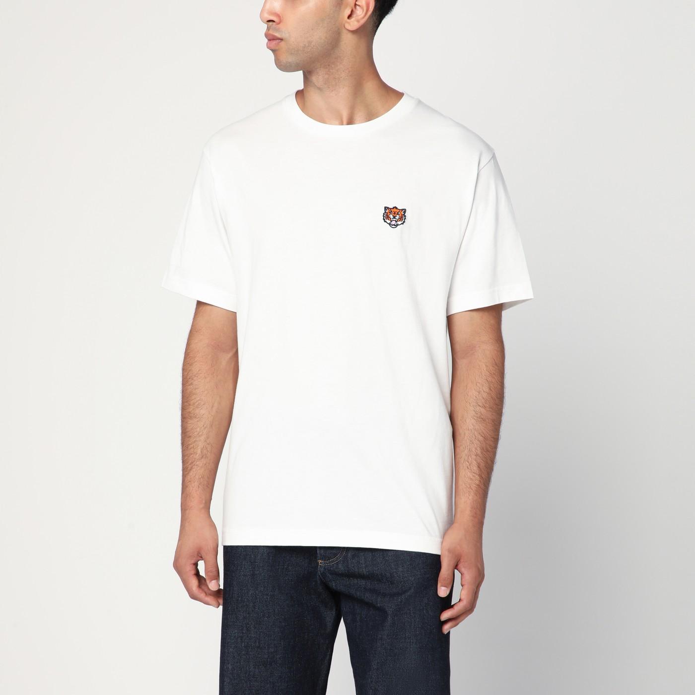 KENZO Cotton T-Shirt With Logo Patch in White for Men | Lyst