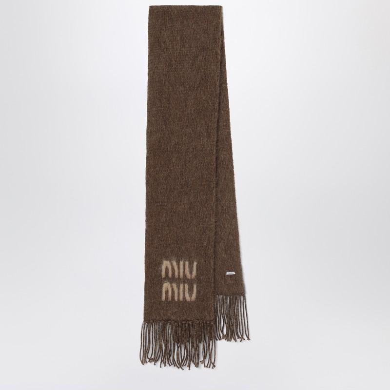 小物 MIU MIU wool scarf Natural Wool And Mohair Scarf | Miu Miu