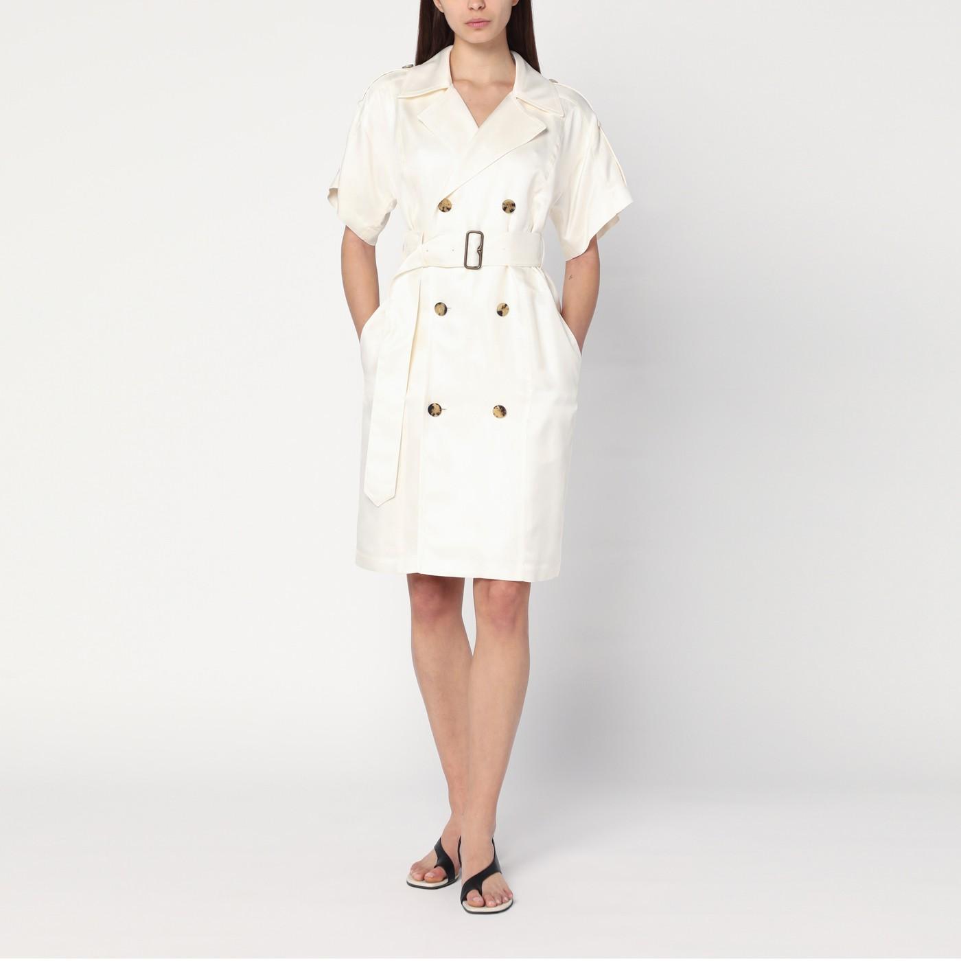 ワンピース BURBERRY IVORY TRENCH DRESS IN VISCOSE Burberry Ivory Trench Dress In Viscose in White | Lyst
