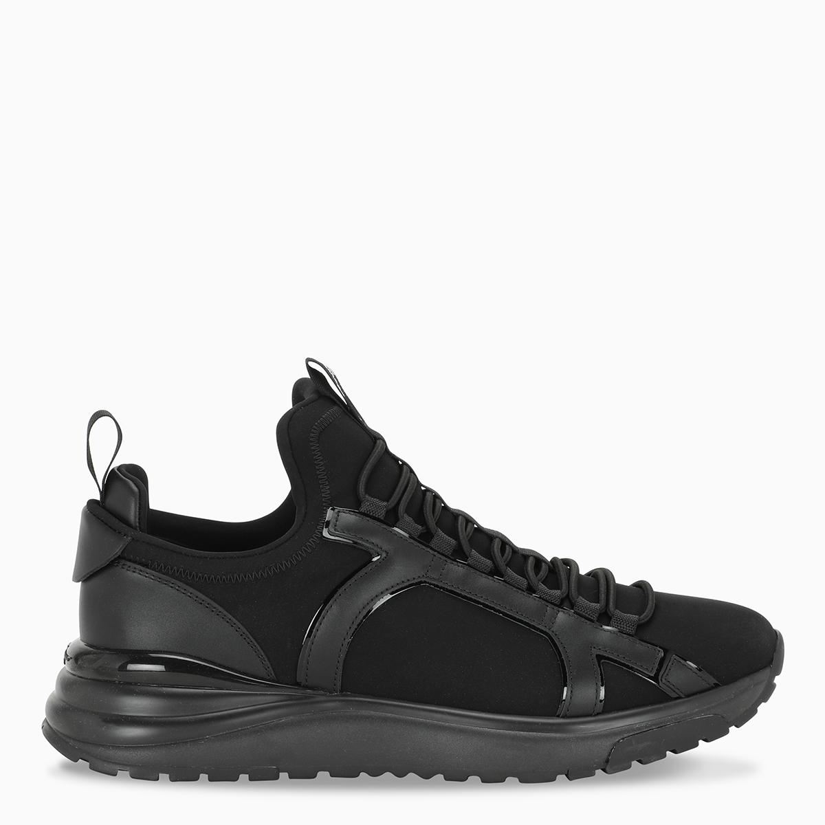 Ferragamo Black Gancini Sneakers for Men - Lyst