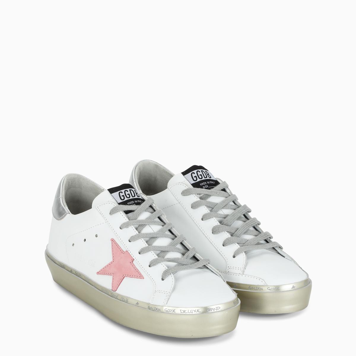 Golden Goose Deluxe Brand Goose Whit/pink/silver Hi Star Sneakers Lyst