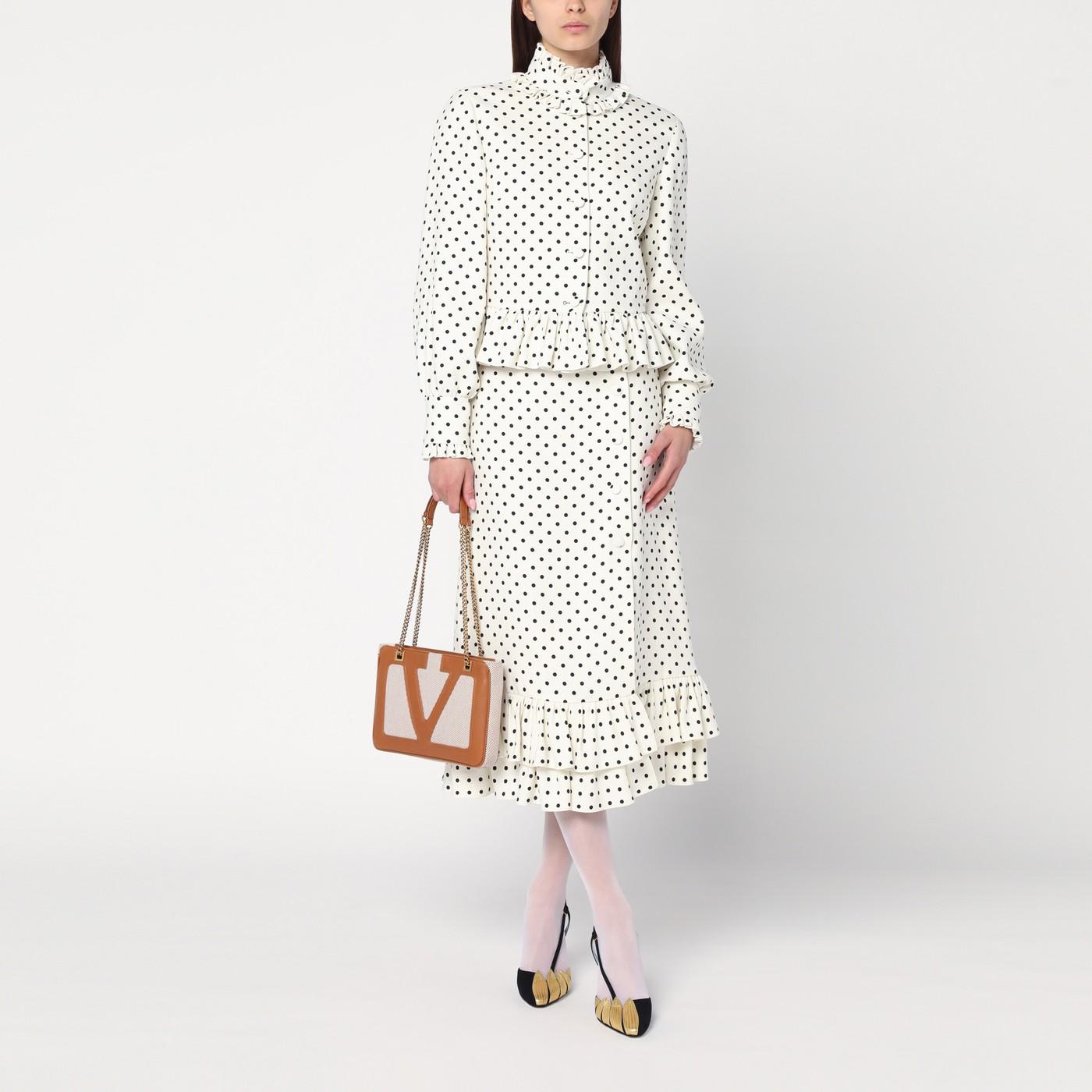 ジャケット Valentino White single-breasted jacket with black polka dots Valentino Garavani Single-breasted Jacket With Black Polka