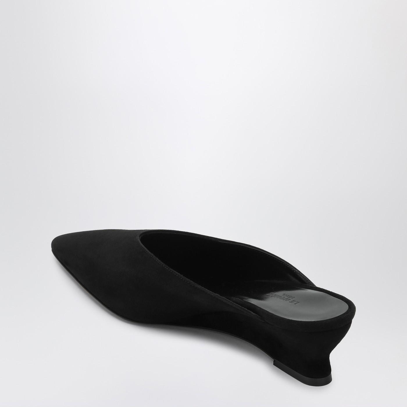 シューズ・サンダルその他 Le Monde Beryl Black wedge mule in suede LE MONDE BERYL Suede wedge mules | NET-A-PORTER