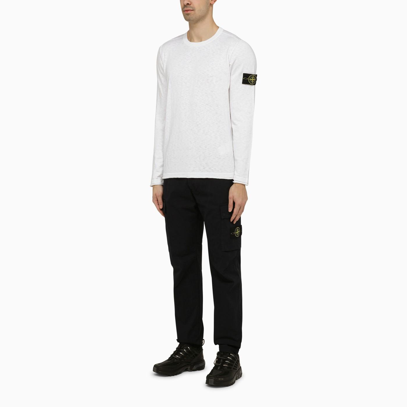 Stone Island Crew-neck Sweater With Logo in White for Men | Lyst