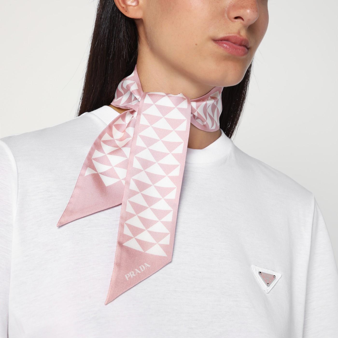 ボレロ・ショール Prada Silk jacquard scarf pink/white Prada Silk Jacquard Scarf Pink/white | Lyst UK