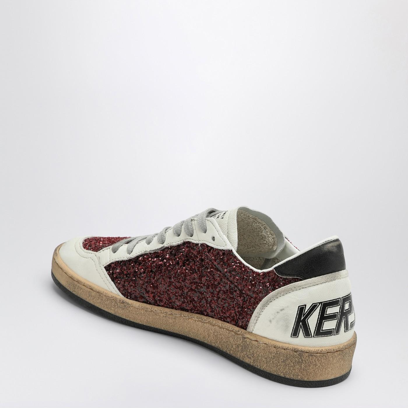 Burgundy glitter sneakers best sale