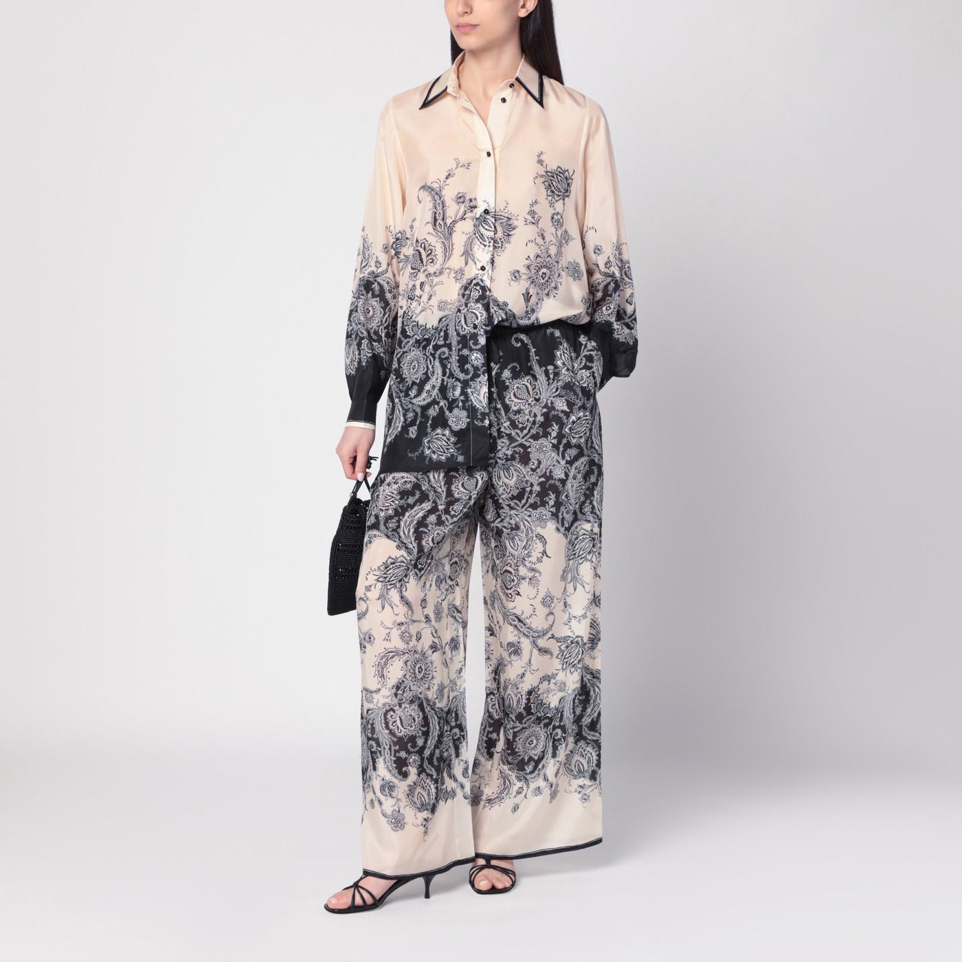 パンツ ZIMMERMANN CREAM RHIANNON TROUSERS WITH FANTASY PRINT Zimmermann Cream Rhiannon Trousers With Fantasy Print | Lyst