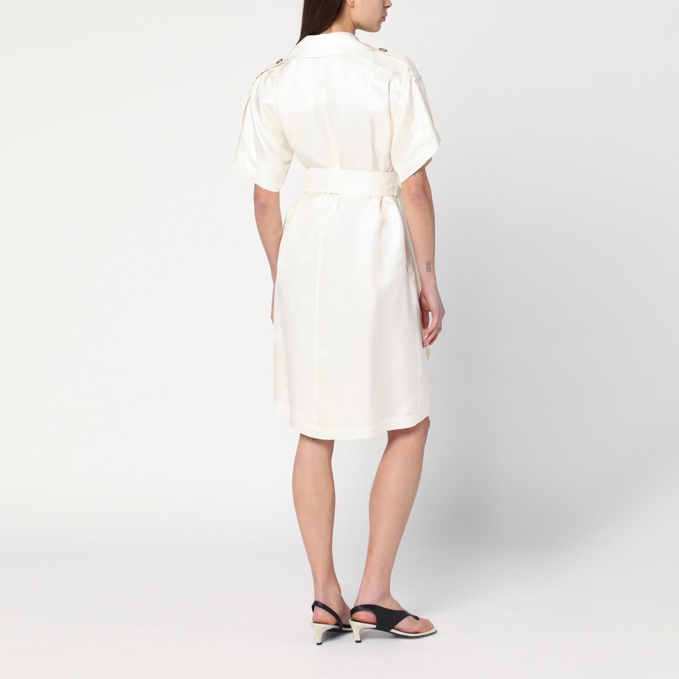 ワンピース Burberry Ivory Trench Dress In Viscose Burberry Ivory Trench Dress In Viscose in White | Lyst