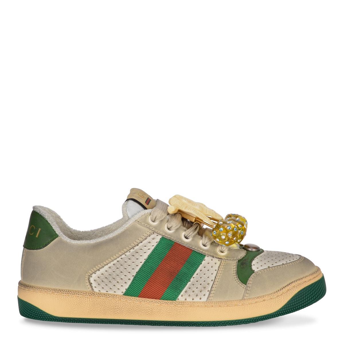 Gucci Screener Sneakers With Cherries in Green | Lyst