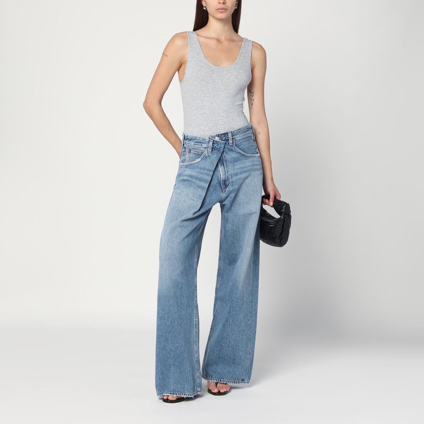 ボトムスその他 AGOLDE Wide blue Vana Fold jeans with washed effect Agolde Wide Vana Fold Jeans With Washed Effect in Blue | Lyst